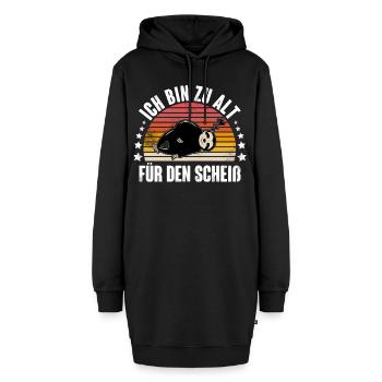 Faultier Ich Bin zu Alt Für Den Scheiß - Hoodie-Kleid - Schwarz - Vorne - AI Model Female 172 light (172cm)