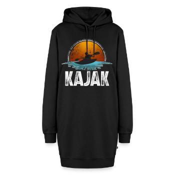 Kajak Kajakfahren - Hoodie-Kleid - Schwarz - Vorne - AI Model Female 172 light (172cm)