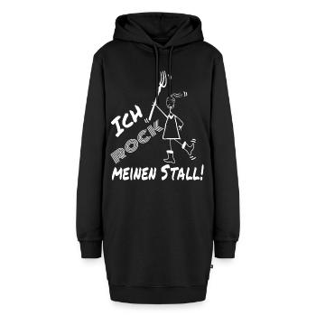Frau Mistgabel Stall witzig - Hoodie-Kleid - Schwarz - Vorne - AI Model Female 172 light (172cm)