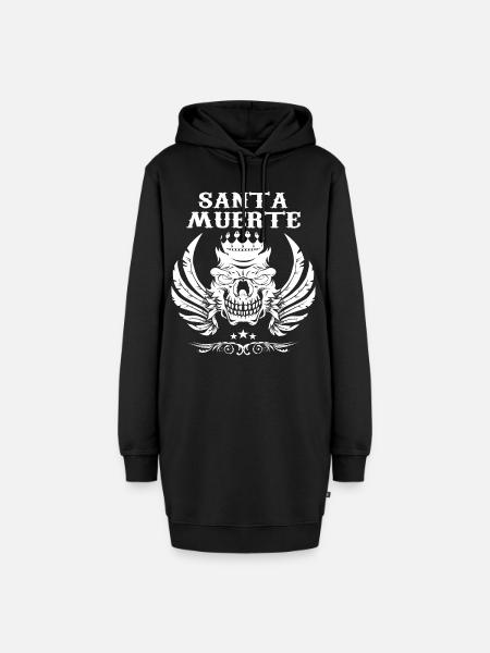 Santa Muerte - Hoodie-Kleid - Schwarz