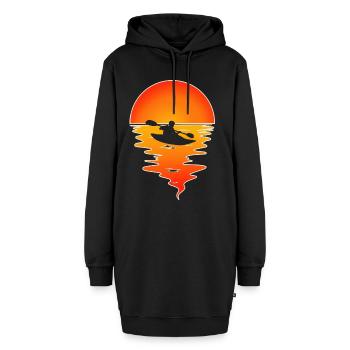 Kajak Kajakfahrer Kajaker - Hoodie-Kleid - Schwarz - Vorne - AI Model Female 172 light (172cm)