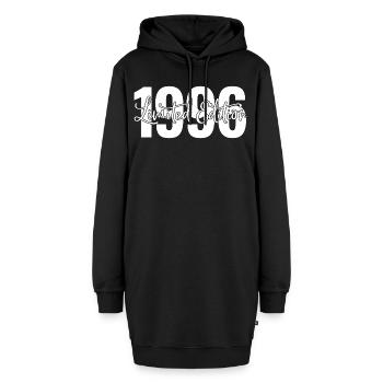 Limited edition 1996 - Hoodie-Kleid - Schwarz - Vorne - AI Model Female 172 light (172cm)