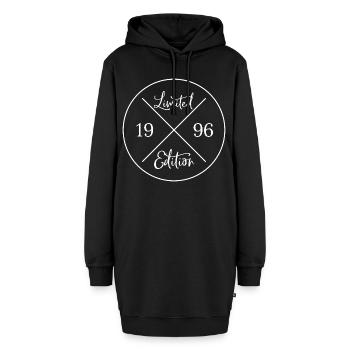 Limited edition 1996 - Geschenk 30. Geburtstag - Hoodie-Kleid - Schwarz - Vorne - AI Model Female 172 light (172cm)