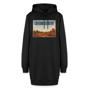 Lüneburger Heide - Hoodie-Kleid - Schwarz - Vorne - AI Model Female 172 light (172cm)