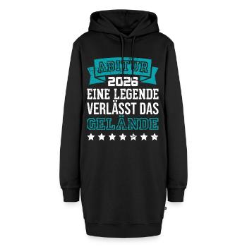 Legende verlässt das Gelände - Hoodie-Kleid - Schwarz - Vorne - AI Model Female 172 light (172cm)