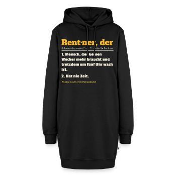 Rentner Definition Lustiger Spruch Ruhestand Rente - Hoodie-Kleid - Schwarz - Vorne - AI Model Female 172 light (172cm)