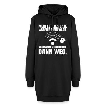 WLAN Date - Schwache Verbindung. Dann weg. - Hoodie-Kleid - Schwarz - Vorne - AI Model Female 172 light (172cm)