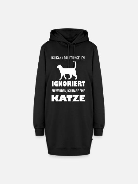 katzen sprüche katzen spruch katzenspruch - Hoodie-Kleid - Schwarz