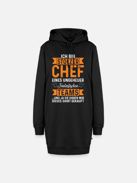 Ich bin stolzer Chef eines Teams Geschenk - Hoodie-Kleid - Schwarz