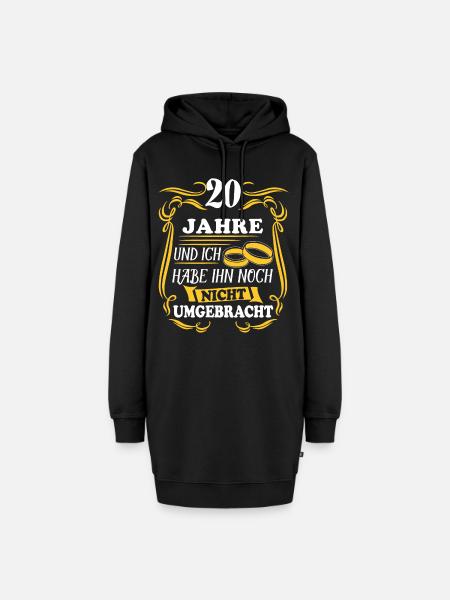 Porzellanhochzeit 20.Hochzeitstag Ehe Geschenk - Hoodie-Kleid - Schwarz