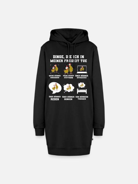 Huhn Hühner Hühnerstall Geschenk - Hoodie-Kleid - Schwarz
