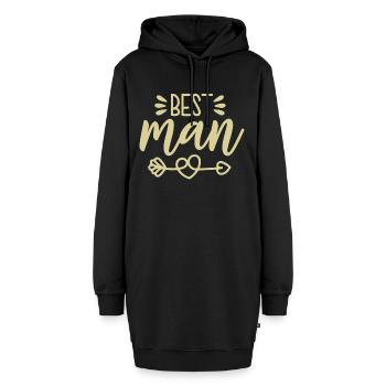Trauzeuge Junggesellenabschied Trauzeuge Traugeschenke - Hoodie-Kleid - Schwarz - Vorne - AI Model Female 172 light (172cm)