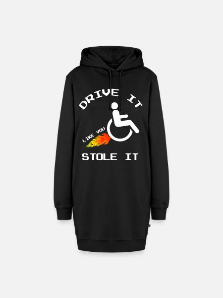 Rollstuhl Witzig - Hoodie-Kleid - Schwarz