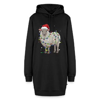 Lustiges Schaf Weihnachten Nikolaus Geschenk - Hoodie-Kleid - Schwarz - Vorne - AI Model Female 172 light (172cm)