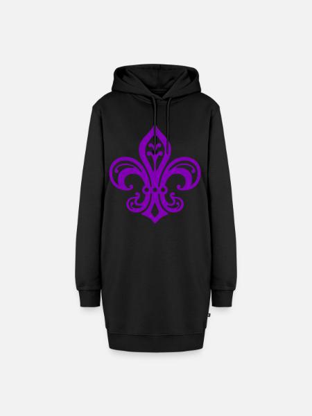 Blume der Lilie - Hoodie-Kleid - Schwarz