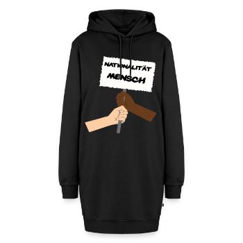 Antifaschismus Nationalität Mensch Antirassismus - Hoodie-Kleid - Schwarz - Vorne - AI Model Female 172 light (172cm)