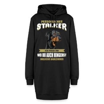 Deutscher Pinscher Tshirt - Deutscher Pinscher - Hoodie-Kleid - Schwarz - Vorne - AI Model Female 172 light (172cm)