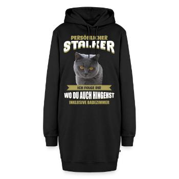 Britisch Kurzhaar Shirt - Britisch Kurzhaar Katze - Hoodie-Kleid - Schwarz - Vorne - AI Model Female 172 light (172cm)