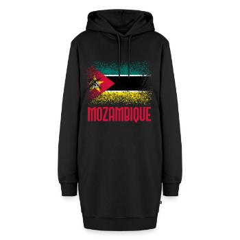 Mosambik - Hoodie-Kleid - Schwarz - Vorne - AI Model Female 172 light (172cm)