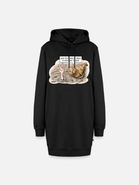 Wattwandern - Hoodie-Kleid - Schwarz
