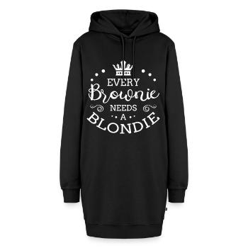 Every Brownie Needs A Blondie - Hoodie-Kleid - Schwarz - Vorne - AI Model Female 172 light (172cm)