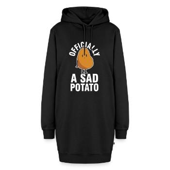 Traurig Depressive Kartoffel - Hoodie-Kleid - Schwarz - Vorne - AI Model Female 172 light (172cm)