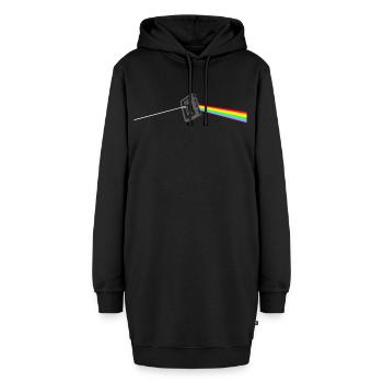 Kassette - Hoodie-Kleid - Schwarz - Vorne - AI Model Female 172 light (172cm)