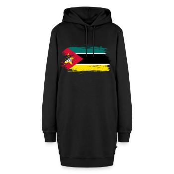 Mosambik Fahne Flagge - Hoodie-Kleid - Schwarz - Vorne - AI Model Female 172 light (172cm)