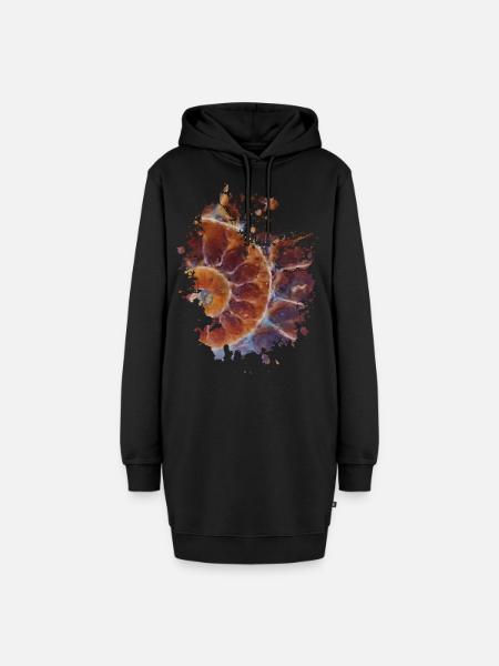 Schnecke - Hoodie-Kleid - Schwarz