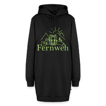 Fernweh - Hoodie-Kleid - Schwarz - Vorne - AI Model Female 172 light (172cm)
