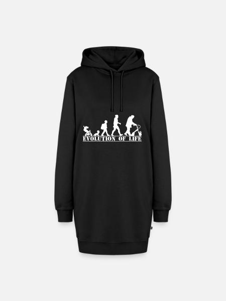 Rentner Opa Rollator Rente Evolution Geschenk - Hoodie-Kleid - Schwarz