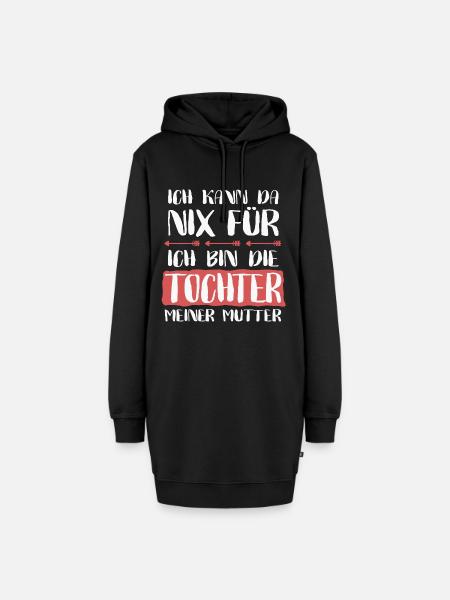 Ich kann da nix fuer Tochter Mutter Gene shirt - Hoodie-Kleid - Schwarz