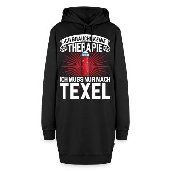 Texel Insel Leuchtturm Holland - Hoodie-Kleid - Schwarz - Vorne - AI Model Female 172 light (172cm)