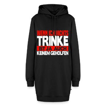 Wenn ich nichts trinke - Hoodie-Kleid - Schwarz - Vorne - AI Model Female 172 light (172cm)