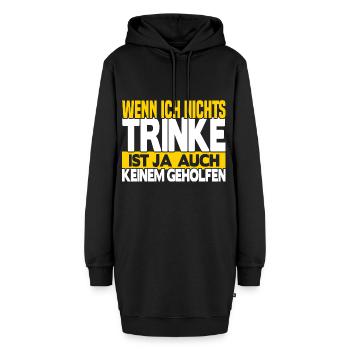 Wenn ich nichts trinke - Hoodie-Kleid - Schwarz - Vorne - AI Model Female 172 light (172cm)