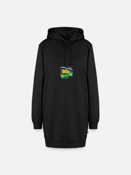 90er jahre Pary Mottoparty 90s Outfit - Hoodie-Kleid - Schwarz