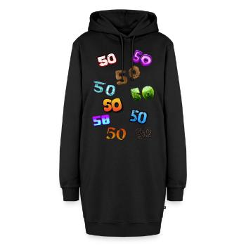 50. Geburtstag, 50. Geburtstag, 50. Geburtstag - Hoodie-Kleid - Schwarz - Vorne - AI Model Female 172 light (172cm)