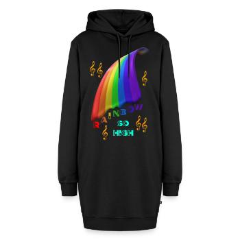 Regenbogen Regenbogen Regenbogen Regenbogen - Hoodie-Kleid - Schwarz - Vorne - AI Model Female 172 light (172cm)