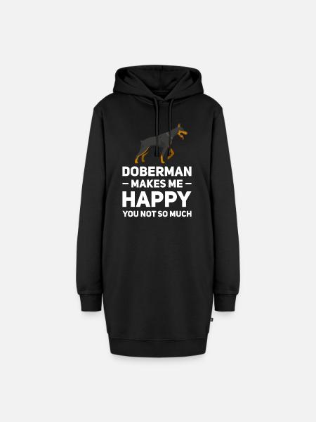 Dobermann Dobermann Geschenk - Hoodie-Kleid - Schwarz
