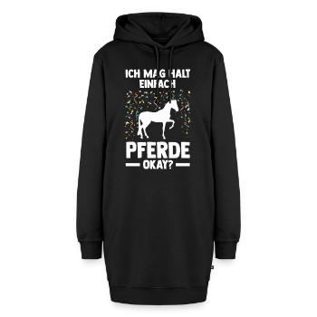 Reiten Pferd Pferdesport Geschenk - Hoodie-Kleid - Schwarz - Vorne - AI Model Female 172 light (172cm)