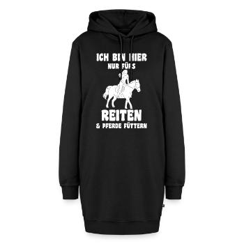 Reiterin Pferd Pferdesport Geschenk - Hoodie-Kleid - Schwarz - Vorne - AI Model Female 172 light (172cm)