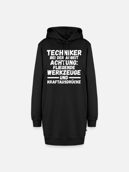 Techniker Beruf Ingenieur Geschenk - Hoodie-Kleid - Schwarz