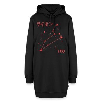 Löwe Sternzeichen Leo Sternbild & Japan Letter - Hoodie-Kleid - Schwarz - Vorne - AI Model Female 172 light (172cm)