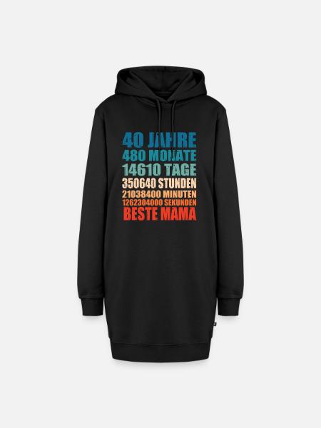 40 Jahre Beste Mama Monat Mutter Spruch Geschenk - Hoodie-Kleid - Schwarz