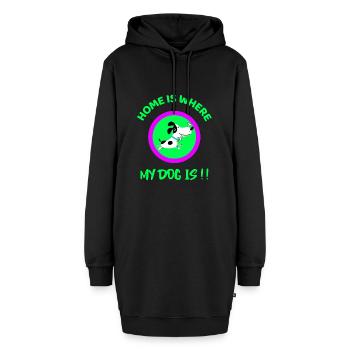 Hund Hund Hund Hund Hund - Hoodie-Kleid - Schwarz - Vorne - AI Model Female 172 light (172cm)