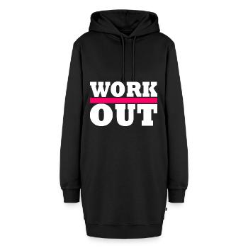 Workout - Hoodie-Kleid - Schwarz - Vorne - AI Model Female 172 light (172cm)
