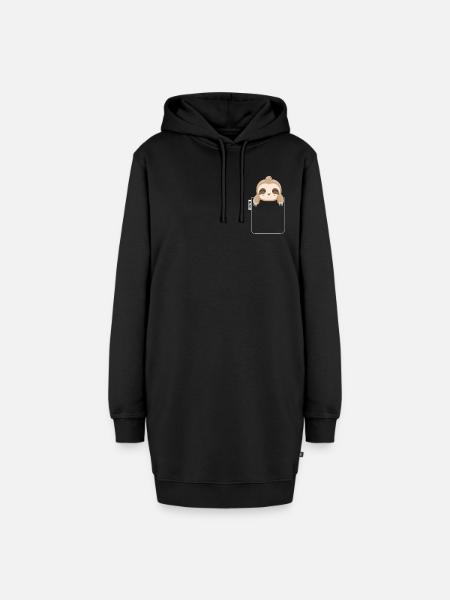 Tasche Faultier Label - Hoodie-Kleid - Schwarz