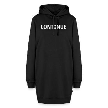 Semikolon Suizidprävention Mental Health Awareness - Hoodie-Kleid - Schwarz - Vorne - AI Model Female 172 light (172cm)