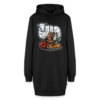 Lustiges Schaf und Wolle Handarbeiten Geschenk - Hoodie-Kleid - Schwarz - Vorne - AI Model Female 172 light (172cm)