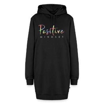 Positiver Mindset - Bleib positiv - Hoodie-Kleid - Schwarz - Vorne - AI Model Female 172 light (172cm)
